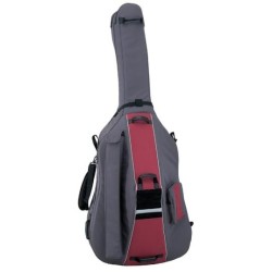Housse contrebasse 3/4 Passion de luxe gris-bordeaux