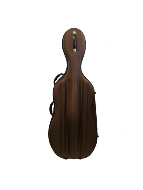Etui coque nylon ultra-rigide pour violoncelle 4/4 avec roulettes - brun