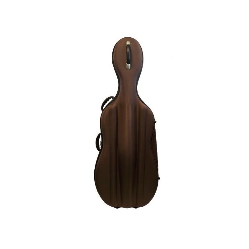 Etui coque nylon ultra-rigide pour violoncelle 4/4 avec roulettes - brun