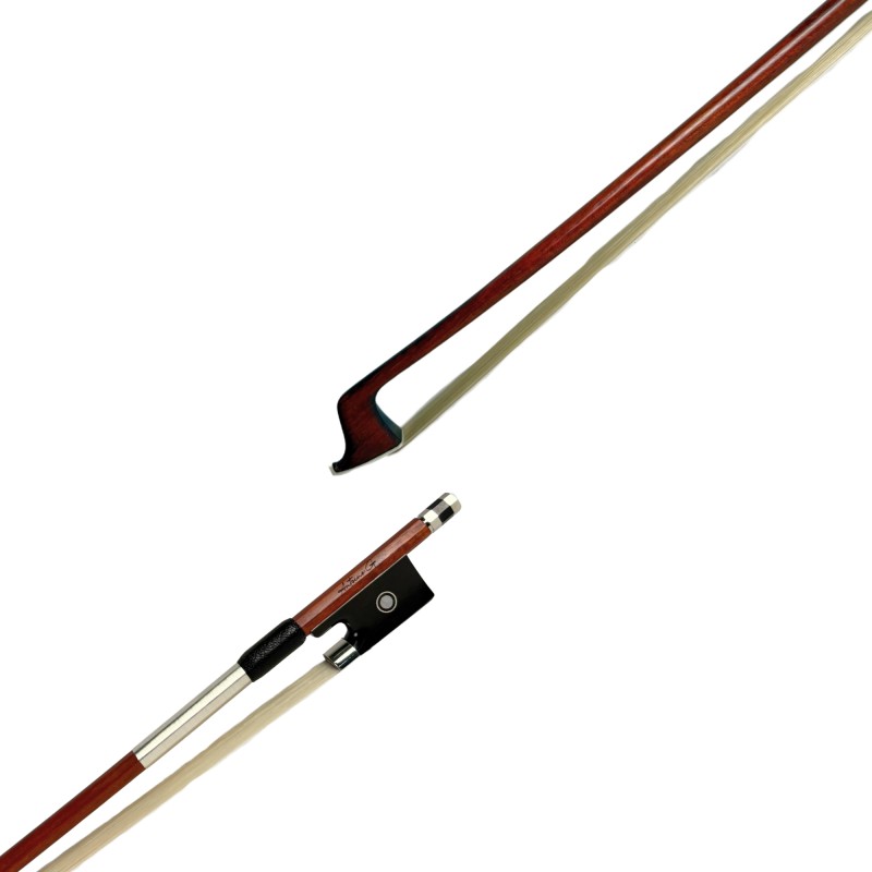 Archet de violon Antoine G. 4/4 en pernambouc – Fabrication artisanale – Poignée cuir noir