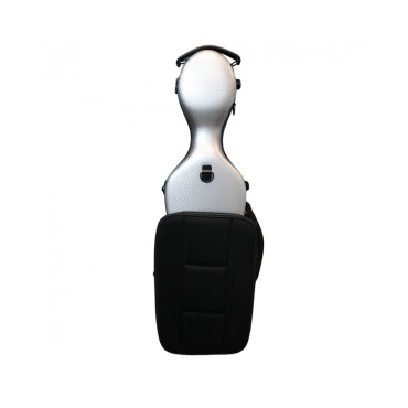 Etui violon 4/4 composite forme "petit violoncelle" Gris clair tressé métallique