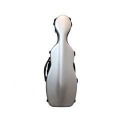 Etui violon 4/4 composite forme "petit violoncelle" Gris clair tressé métallique